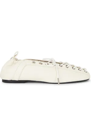 Ganni Lace Up Ballerina Flat in
