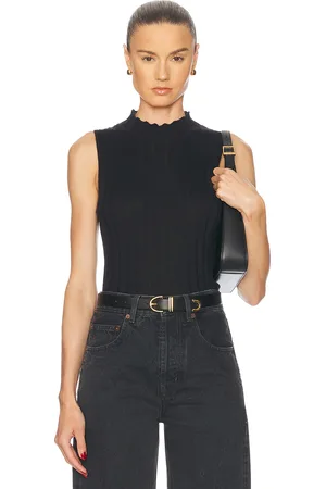 Guest In Residence Rib Mockneck Shell in