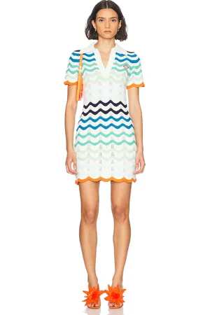 Casablanca Wavy Crochet Dress in