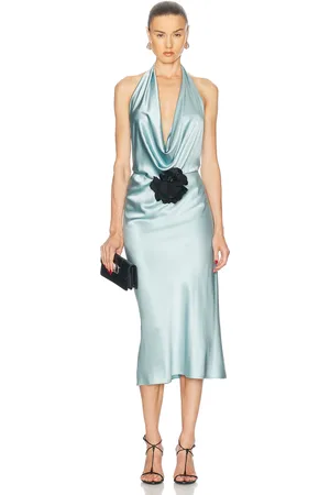 Alejandra Alonso Rojas Draped Halter Dress in