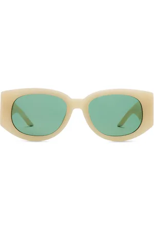 Casablanca Acetate Metal Oval Wave Sunglasses in