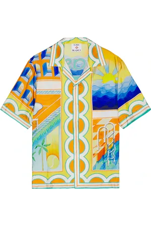 Casablanca Short Sleeve Cuban Collar Shirt in
