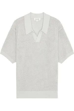 Frame Open Weave Polo Sweater in