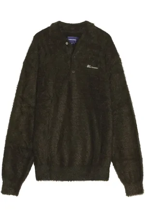 This Is Never That Logo Shaggy Knit Polo in