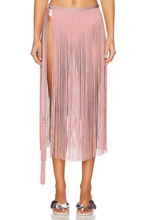 BLUMARINE Fringe Midi Skirt in