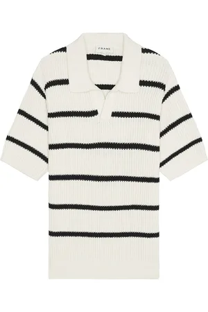 Frame Striped Polo Sweater in