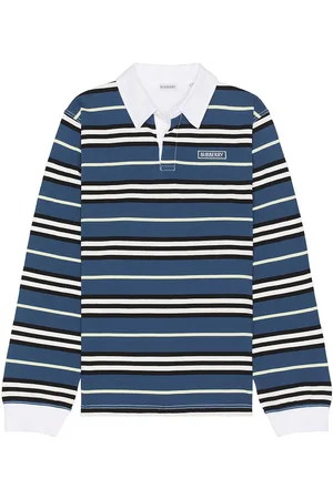 Burberry Long Sleeve Stripe Rugby Polo in