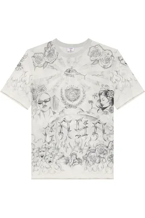 Casablanca Short Sleeve Printed Mesh Top in