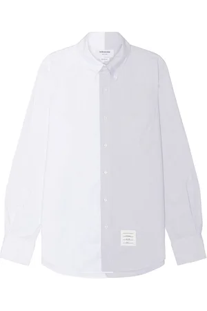 Thom Browne Straight Fit Long Sleeve Shirt in