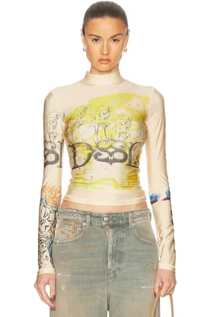 Diesel Mock Neck Long Sleeve Top in