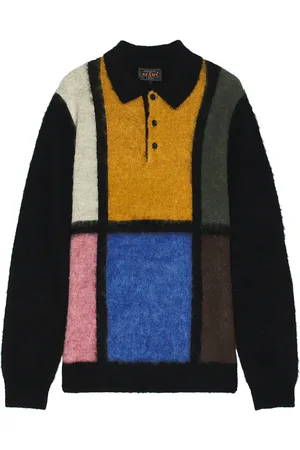 Beams Knit Shaggy Polo in