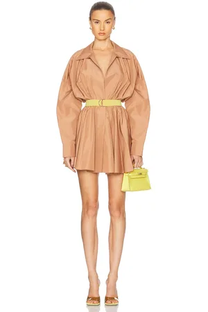 Norma Kamali Super Oversized Boyfriend Shirt Flared Mini Dress in