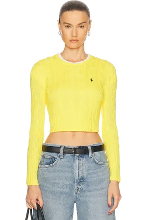 Ralph Lauren Cable-knit Cotton Cropped Sweater in