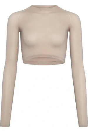 Alaïa Long Sleeve Crop Top in