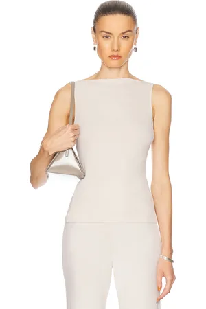 ENZA COSTA Silk Knit Sleeveless Boatneck Top in