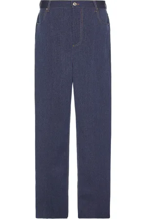 Bottega Veneta Melange Wool Cotton Drill Straight Trousers in