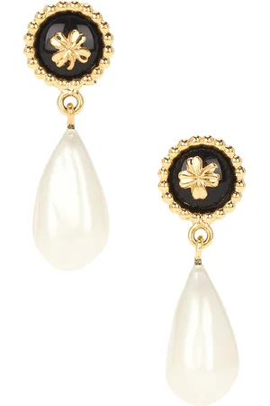 CHANEL Coco Mark Pearl Clover Earrings in
