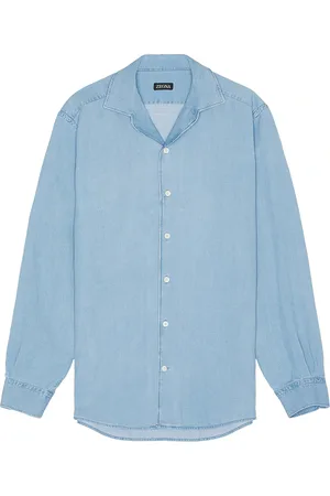 Ermenegildo Zegna Cotton And Linen Denim Shirt in