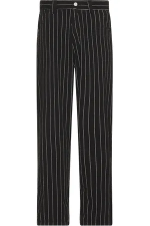 Carhartt Og Single Knee Pant in Rinsed Seaton Stripe Black & Wax