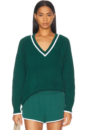 Varley Ray Diamond V-neck Knit Sweater in