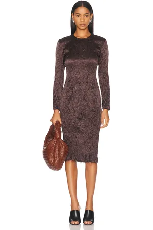 Bottega Veneta Long Sleeve Midi Dress in