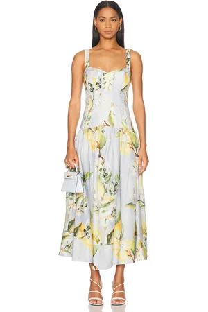 Nicholas Makenna Drop Waist Corset Midi Dress in