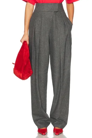 Helsa The Tweed High Waisted Pleated Trouser in