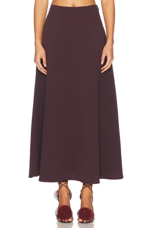 Helsa The Heavy Crepe Midi Skirt in