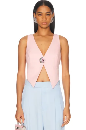 AREA Crystal Gemstone Cluster Gilet in