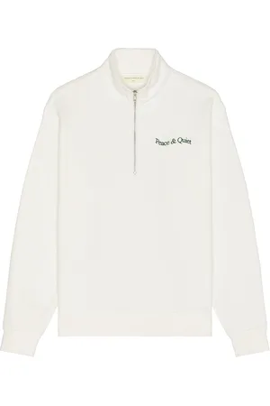 Museum of Peace and Quiet Wordmark Quarter Zip Up Sweater in