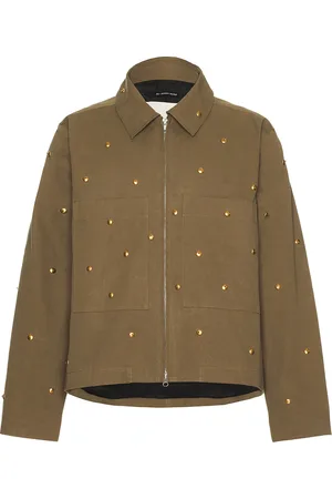 SONG FOR THE MUTE Metal Bead Crop Patch Pocket Jacket in