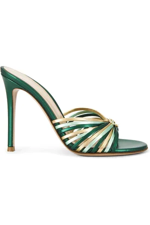 Gianvito Rossi Mule Sandal in Hunter Aloe & Mekong