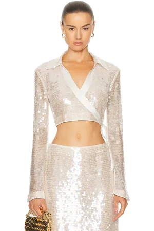 Simkhai Finch Crop Wrap Top in
