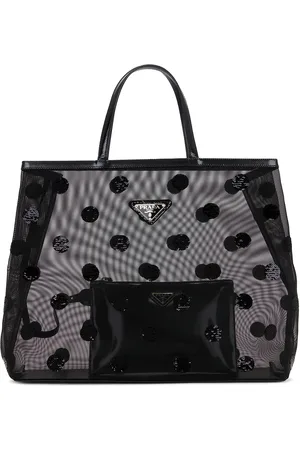 Prada Mesh Sequin Polka Dot Tote Bag in