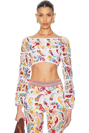 Etro Long Sleeve Cropped Top in