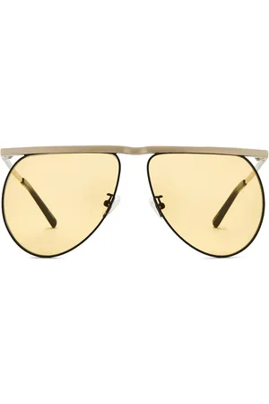 The Attico Mina Sunglasses in Silver Black & Peach