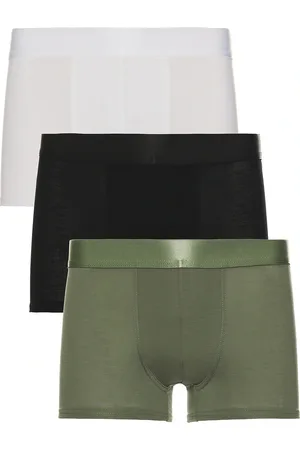 CDLP 3 X Boxer Trunks in Black White & Sage