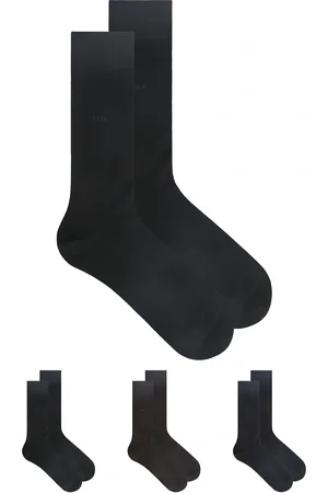 CDLP 6 X Cotton Socks in Black Dark Brown & Dark Navy