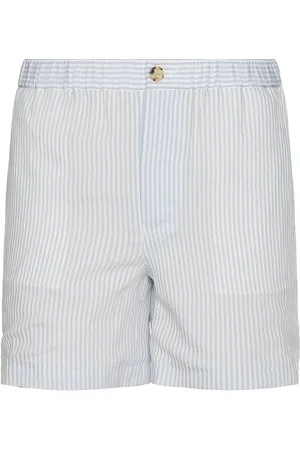 Frame Blue Striped Shorts in