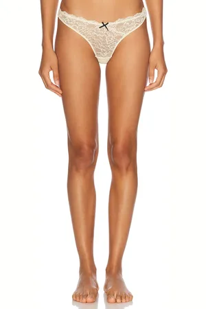 FLEUR DU MAL Bianca Lace Thong in