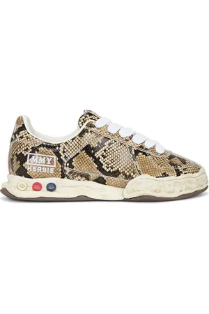 Maison Mihara Yasuhiro Herbie Original Sole Printed Python Leather Low-Top Sneaker in