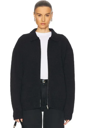 AYA MUSE Knit Zip Up Jacket With Collar in