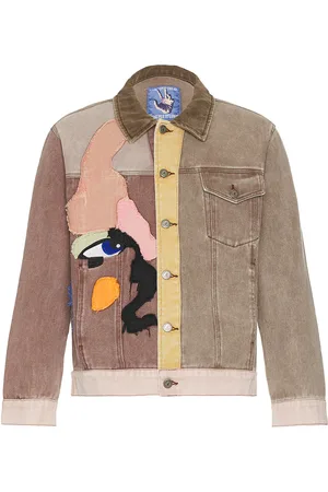 KIDSUPER STUDIOS Patchwork Face Colorblocked Twill Jacket in