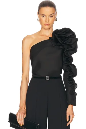 Carolina Herrera One Shoulder Flower Top in