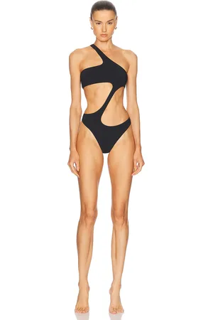 Kiki de Montparnasse La Sirene One Shoulder Asymmetrical Thong One Piece Swimsuit in