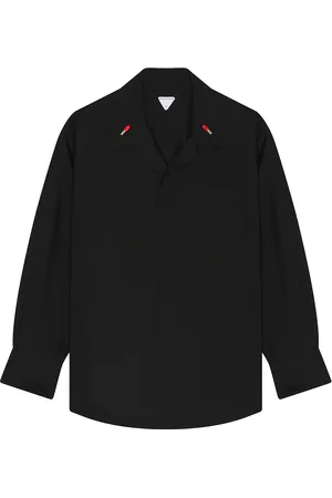 Bottega Veneta Matches Detail Light Wool Long Sleeve Shirt in