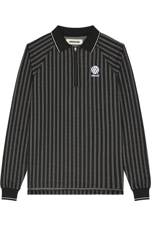 Metalwood Ribbed Long Sleeve Polo in