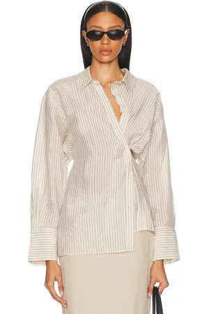 Rohe Asymmetric Waisted Striped Shirt in