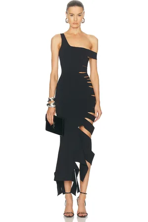 MUGLER Cut Out Midi Dress in