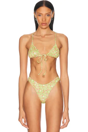Heavy Manners Triangle Front Tie Bikini Top in